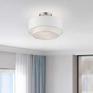 Meridian 2 Light Brushed Nickel Semi-Flush Mount