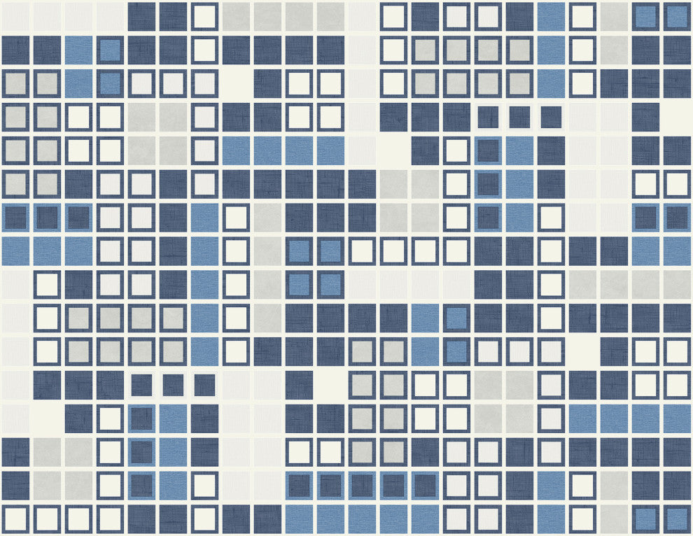 Bantry Blue Geometric Wallpaper Bolt