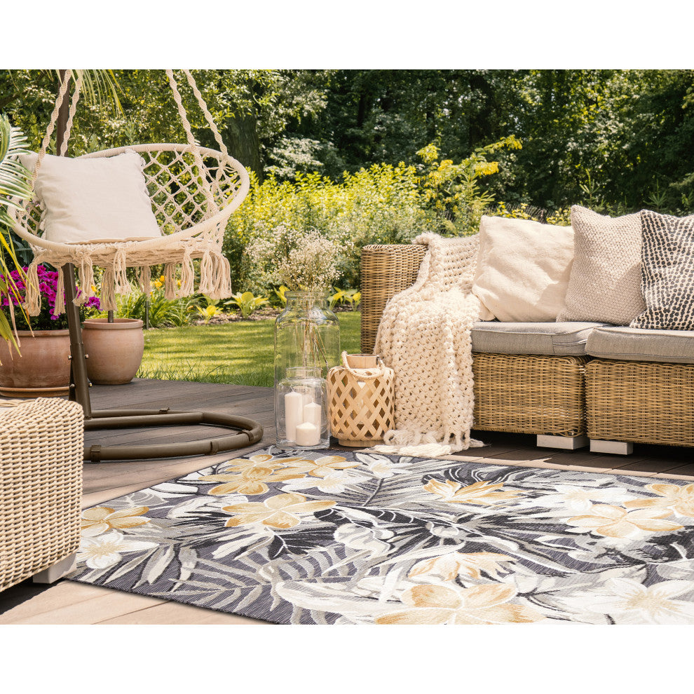 Canyon Paradise Indoor/Outdoor Rug, Charcoal, 3'2"x4'11"