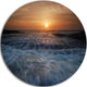 Sunrise Over Rushing White Waves, Beach Disc Metal Wall Art, 11"