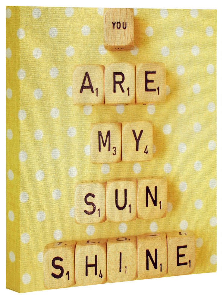 Deny Designs Happee Monkee You Are My Sunshine Art Canvas