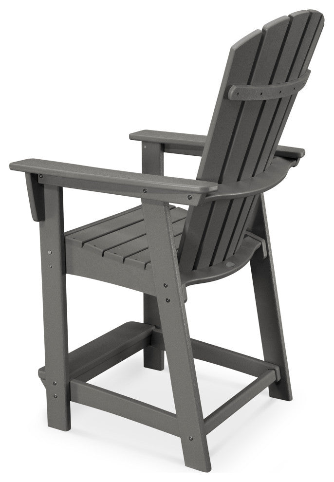 POLYWOOD Nautical Adirondack Counter Chair, White