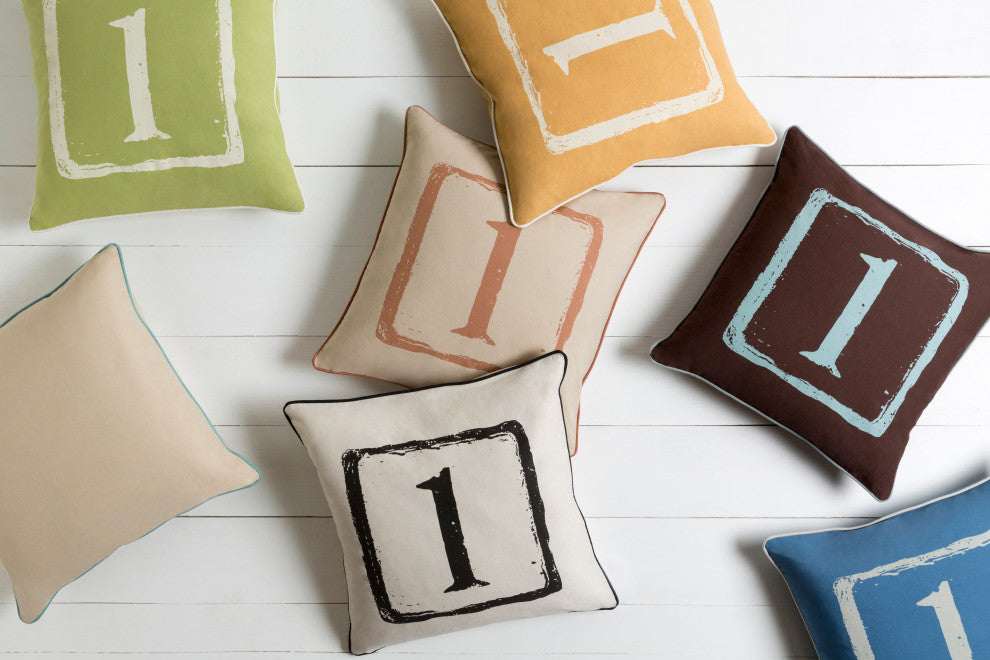 Surya Big Kid Blocks BKB-038 22" x 22" Pillow Kit