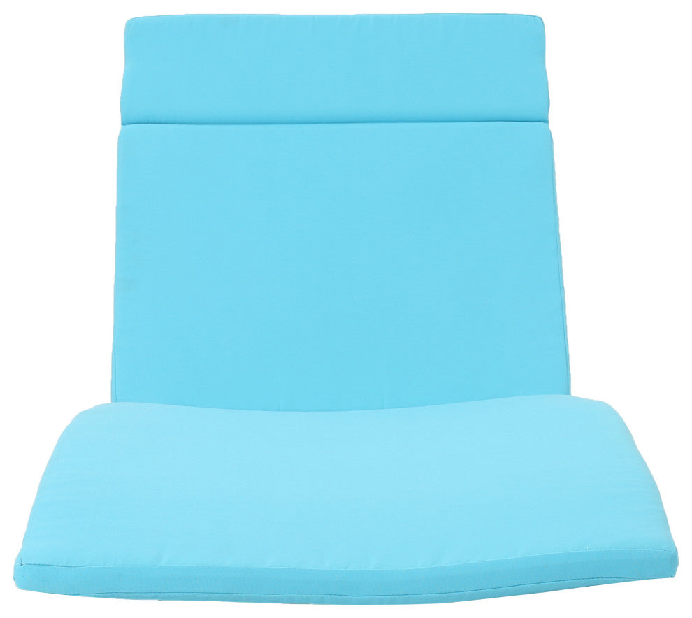 GDF Studio 3-Piece Lakeport Outdoor Adjustable Blue Chaise Lounge Chair Set