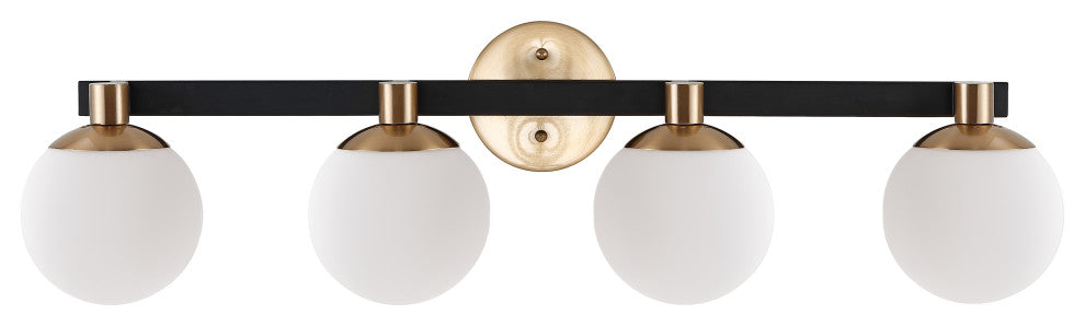 Modernist Globe Metal/Frosted Glass LED Vanity, 4-Light