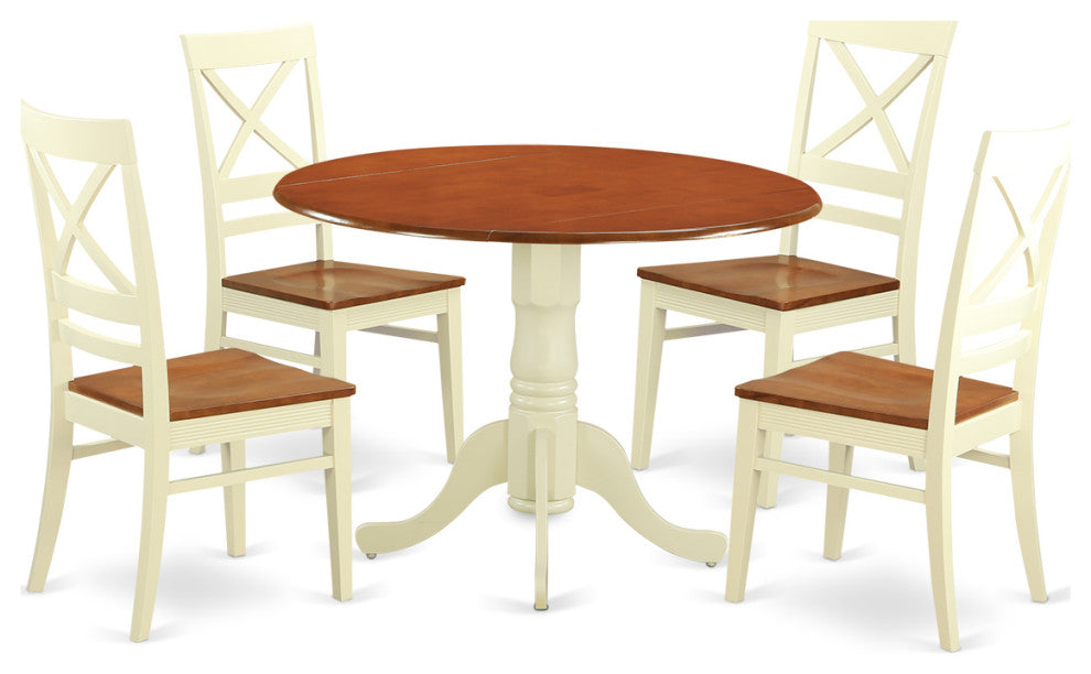 5 Pc Small Kitchen Table Set - Kitchen Table And 4 Dinette Chairs