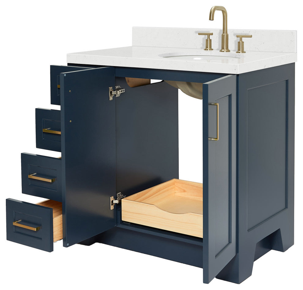 Ariel Taylor 36" Right Offset Single Oval Sink Bathroom Vanity