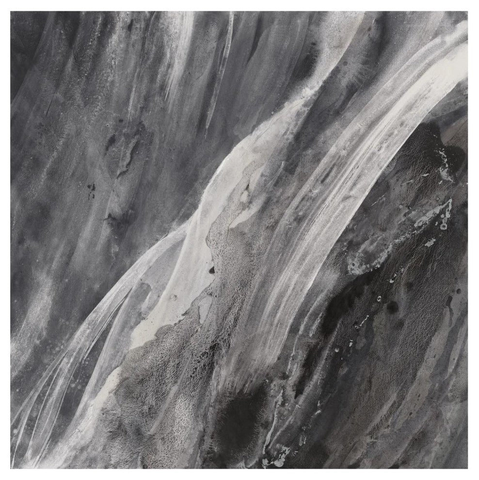 "Dark Grey Splash" Digital Paper Print by Albena Hristova, 42"x42"