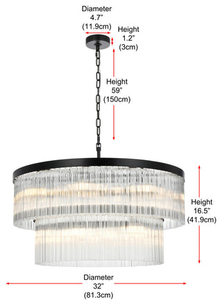 Home Living 32" Chandelier, Black