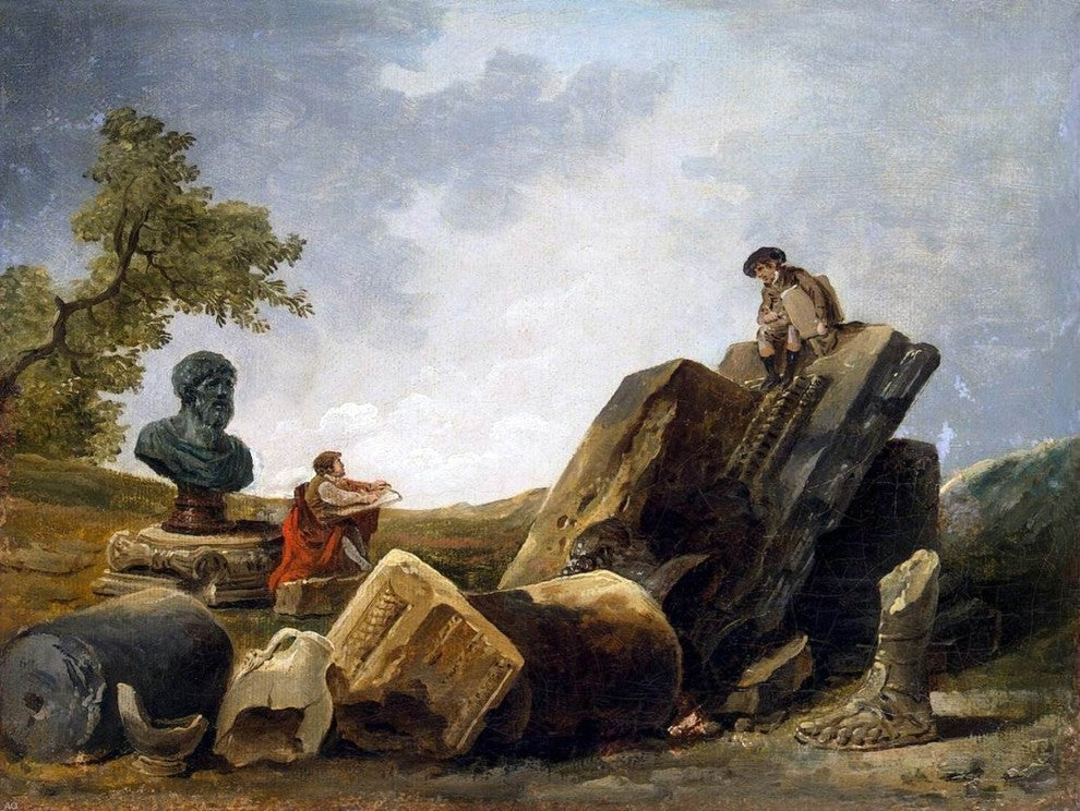 Hubert Robert Painters, 21"x28" Wall Decal