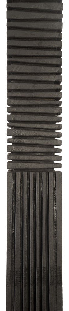 Black Wood Abstract Sculpture, 7x6x83"
