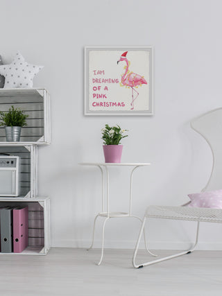 "Dreaming Pink Christmas" Framed Painting Print, 12x12