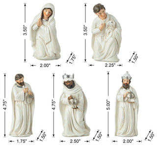 11-Piece Ivory Resin Nativity Figurine Set