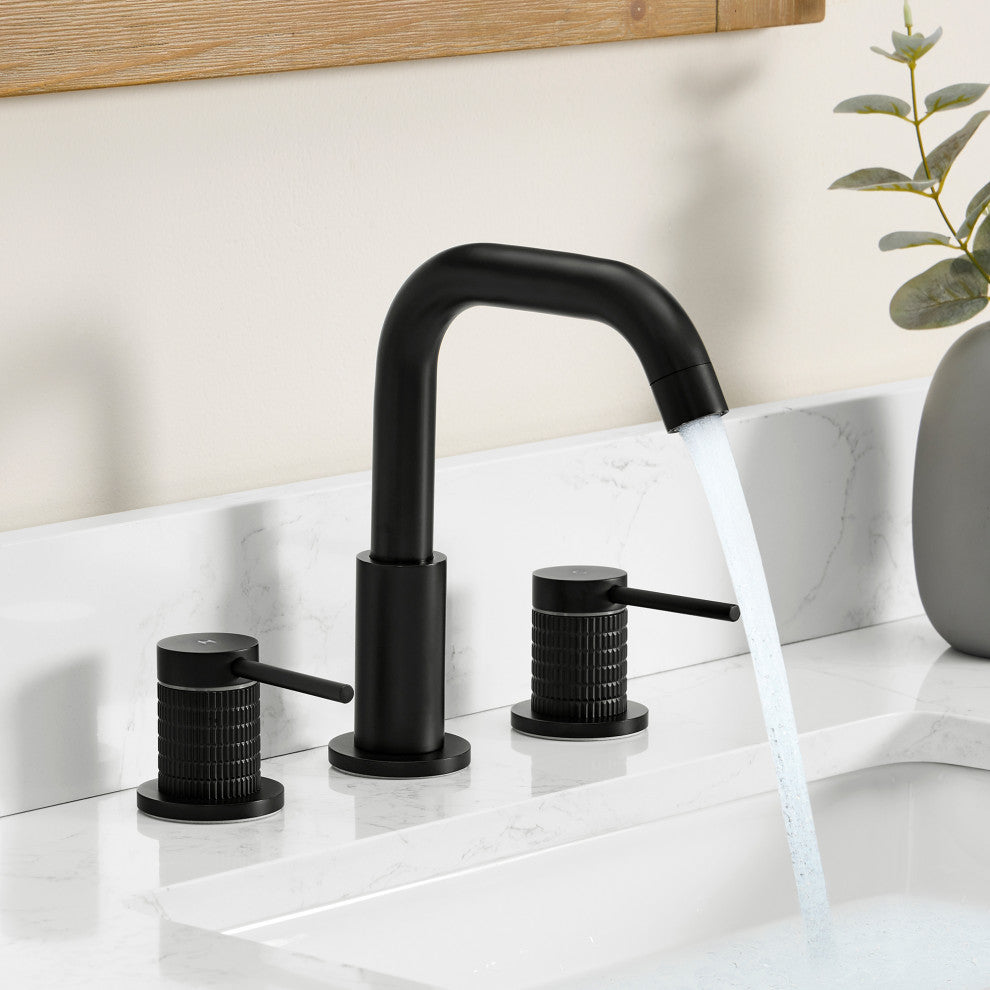 Versace 8" Widespread 2-Handle Bathroom Faucet, Matte Black