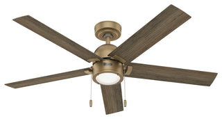 Erling Ceiling Fan, LED Light Kit and Pull Chain, Burnished Brass, 52"