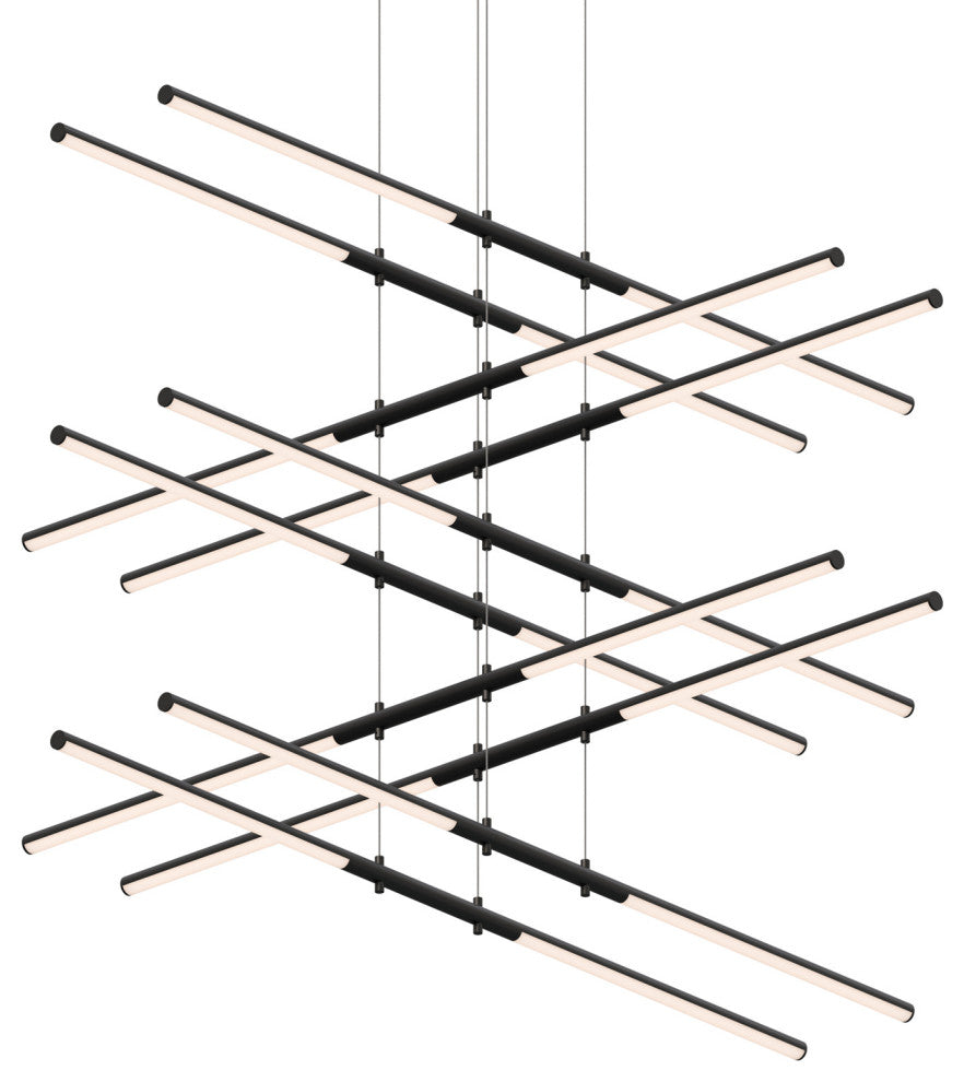 Sonneman 2805 Tik-Tak 47-1/2"W LED Five Tier Linear Chandelier - Satin Black