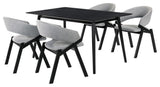 Armen Living Westmont and Talulah 5-Piece Modern Wood Dining Set in Gray/Black