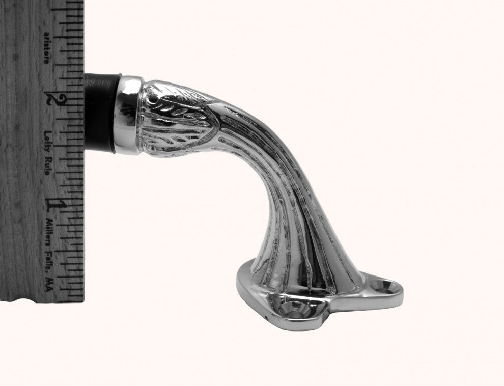 Floor Mount Door Bumper Chrome-Plated Brass Romanesque