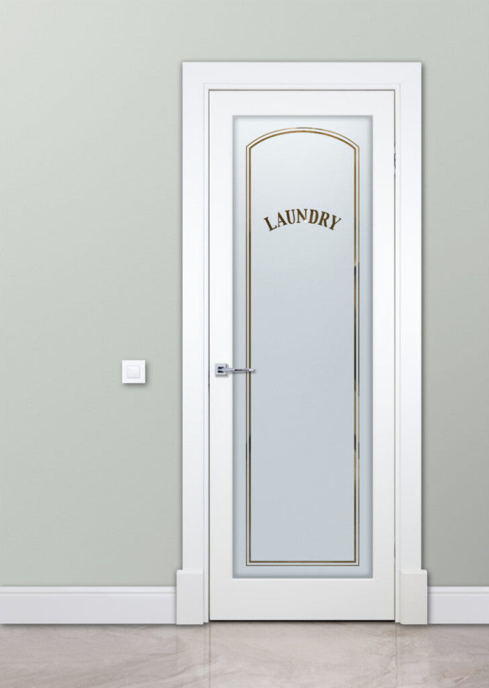 Laundry Door - Classic Arched Capitals - Primed - 32" x 84" - Knob on Right...