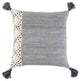 Ivory Gray Accent Stitch Color Block Throw Pillow