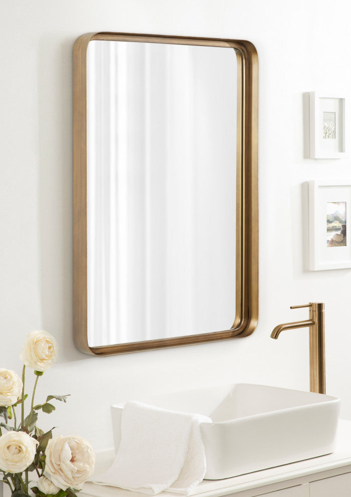 Armenta Framed Wall Mirror, Gold, 20"x30"