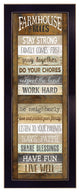 "Farmhouse Rules" By Marla Rae, Printed Wall Art, Ready To Hang, Black Frame