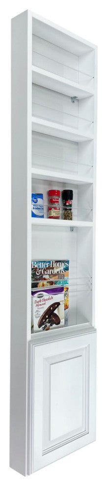 Edan On the Wall White Enamel Spice Rack 62"h x 14"w x 3.5"d