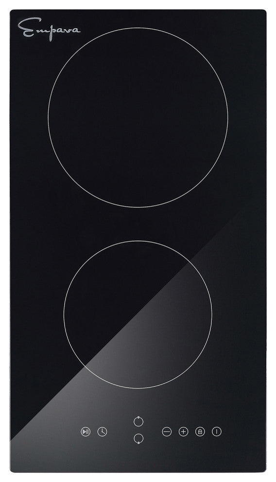 Built-in 12" 2 Elements Smooth Surface, Radiant Black Electric Cooktop