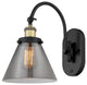 Cone Sconce, Black Antique Brass, Plated Smoke, Plated Smoke