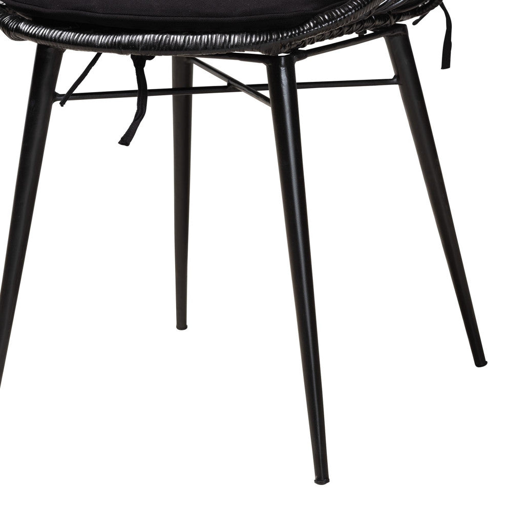 Ren Rattan Dining Chairs, Set of 2, Black