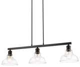 Golden Lighting 0305-LP Carver 3 Light 8"W Linear Pendant - Matte Black