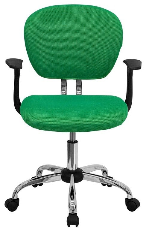 Brielle Mid-Back Bright Green Mesh Swivel Office Task Chair With Arms