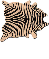 Togo Cowhide Rug, Zebra Black on Tan, 6'x7'