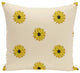 Sunflower Frenzy Flower Print Pillow, Off White, 18"x18"