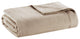 Madison Park Egyptian Cotton All-Season Woven Bedding Blanket, Khaki