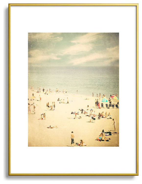 Shannon Clark Vintage Beach Metal Framed Art Print