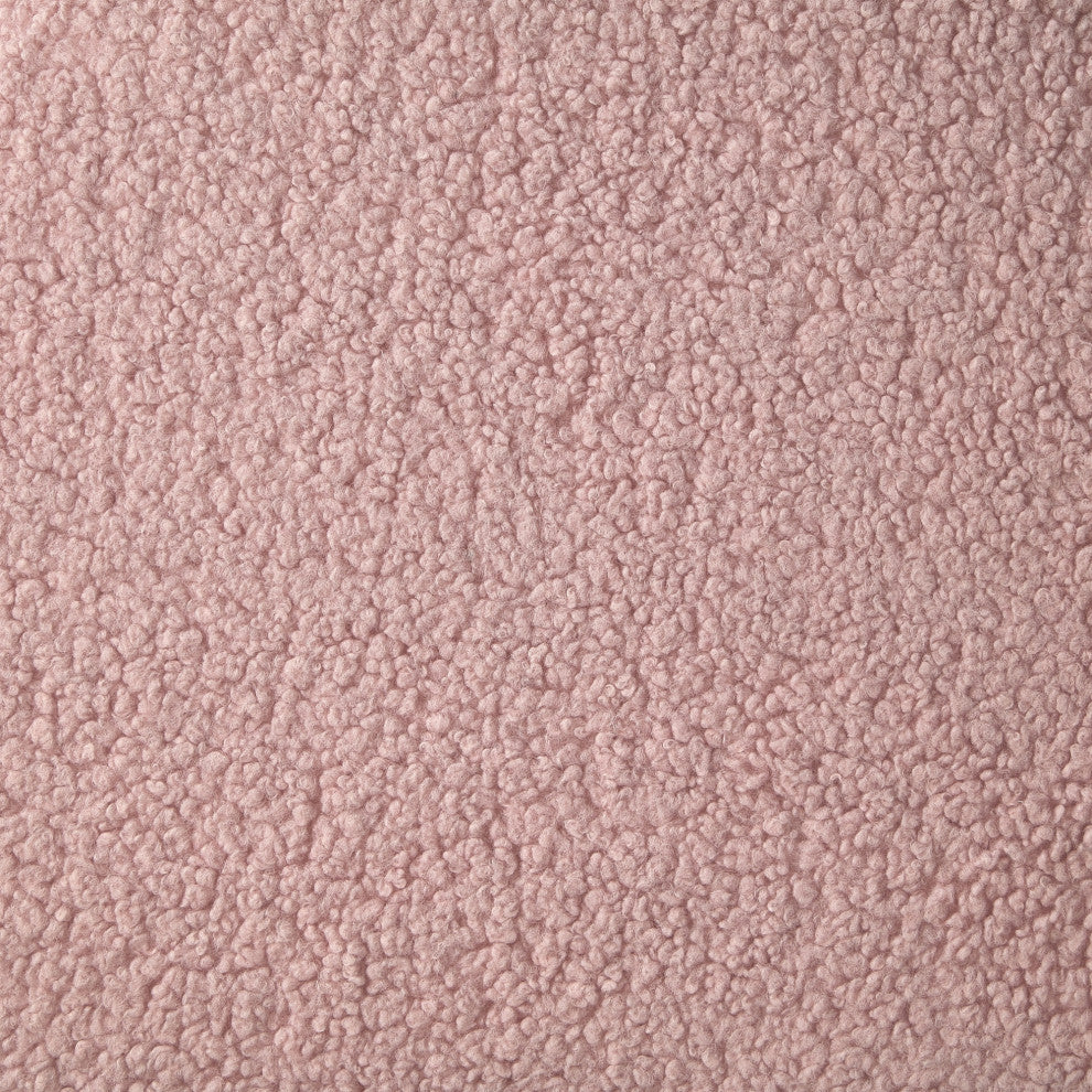 Rustic Manor Elouise Ottoman, Upholstered, Sherpa, Blush