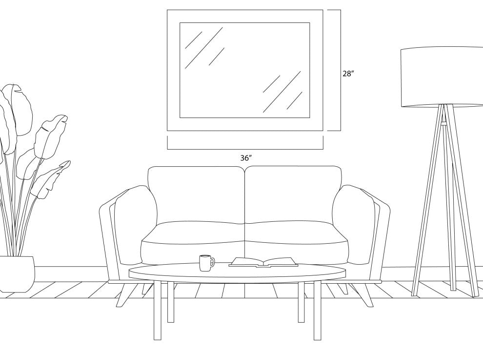 Porter White Framed Mirror, 28"x36"