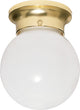 1 Light 8" Ceiling Fixture White Ball