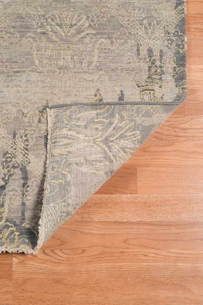 Amer Rugs Pearl PEA-2 Light Gray Gray Hand-knotted - 9'x12' Rectangle Area Rug