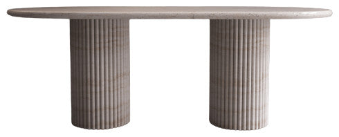 Biagio Dining Table, Travertine
