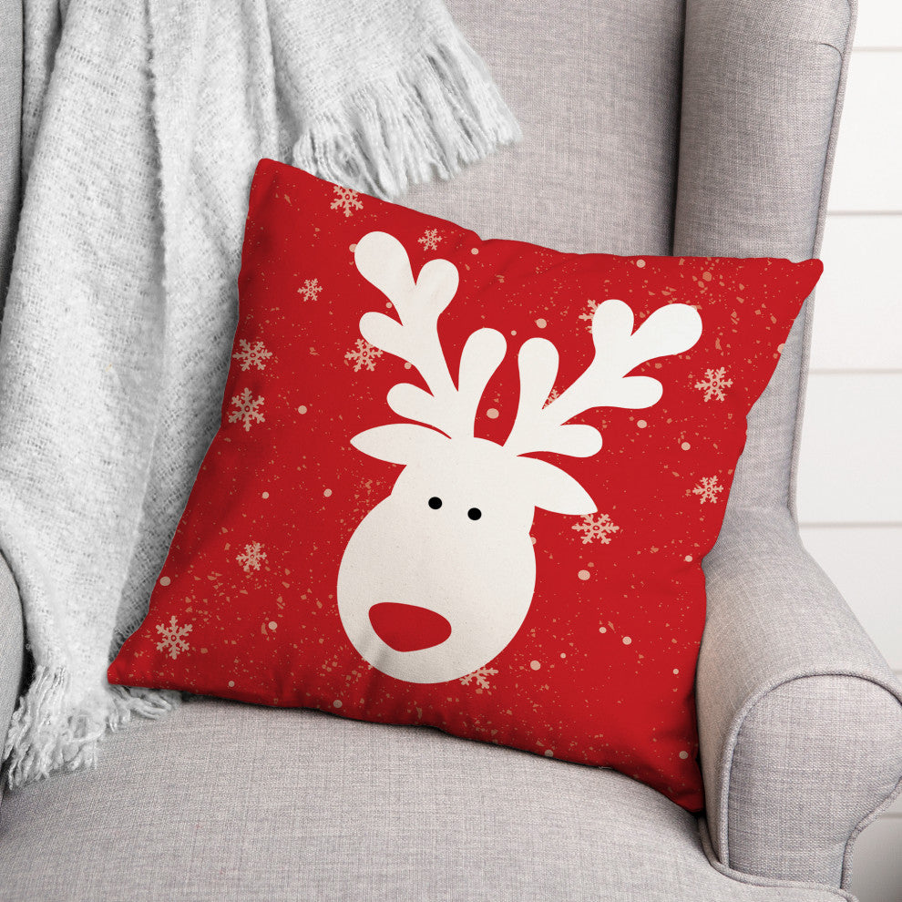 Red Reindeer 16x16 Spun Poly Pillow