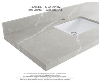 Elizabeth Oak 60" Double Sink Vanity, White 2" Pearl Gray