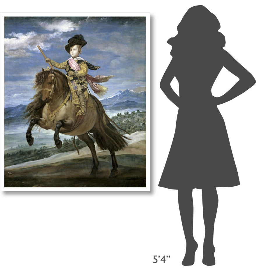 "Prince Carlos Balthasar On Horseback" Print by Diego Velazquez, 39"x46"