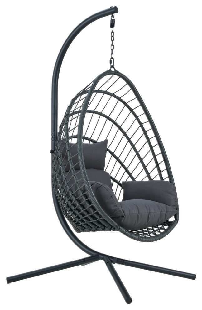 Kingman Basket Swing Basket Egg Chair with Stand