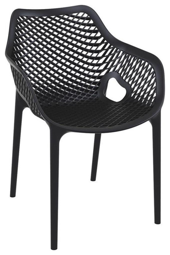 Compamia Air XL Outdoor Patio Dining Arm Chair in Black