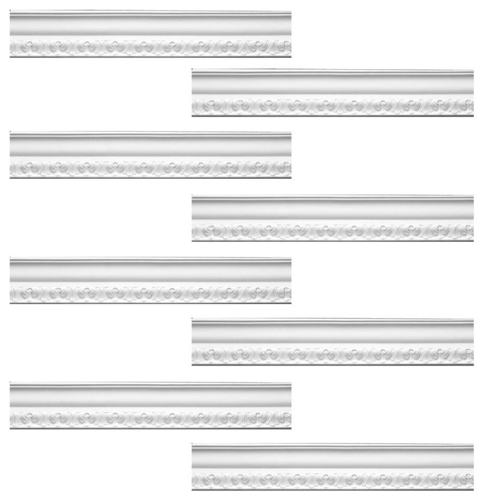 Ornate Cornice White Urethane Melville Design 8 Pieces Totaling 760" Length
