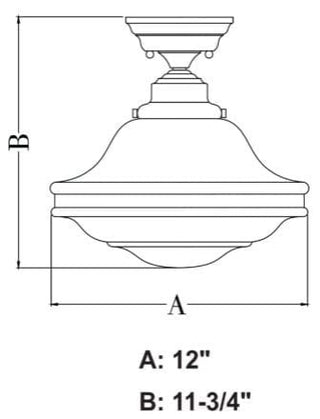 Huntley 12-in Semi Flush Ceiling Light Milk Glass Satin Nickel