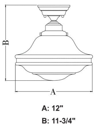 Huntley 12-in Semi Flush Ceiling Light Milk Glass Satin Nickel