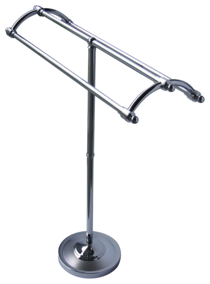Kingston Brass Pedestal Round Plate Towel Rack, Polished Chrome